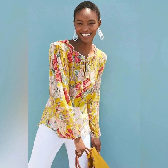 dolan Tops - DOLAN Anthropologie Artemisia Silk Peasant Top